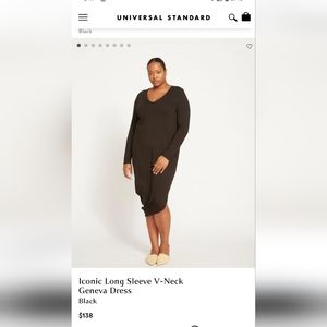 Universal standard black long sleeve Geneva dress fits size M (labeled 2xs)